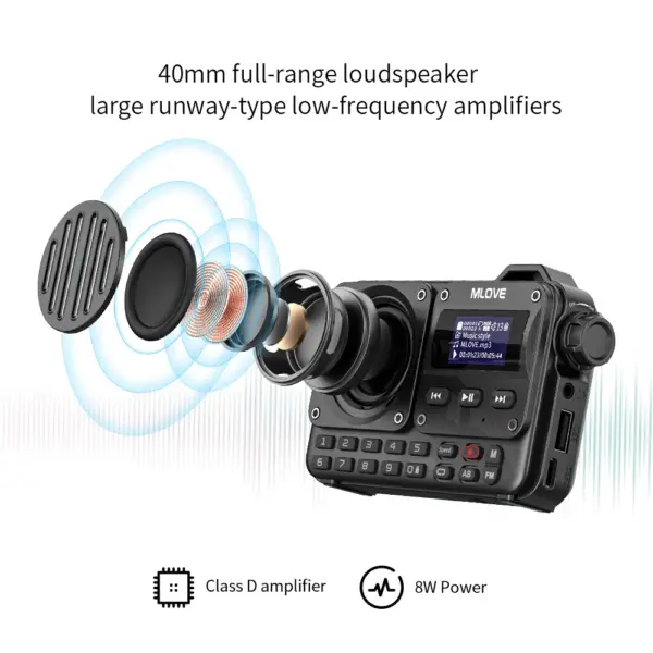 MLOVE BV800 Portable Bluetooth Speaker with FM Radio - Image 2
