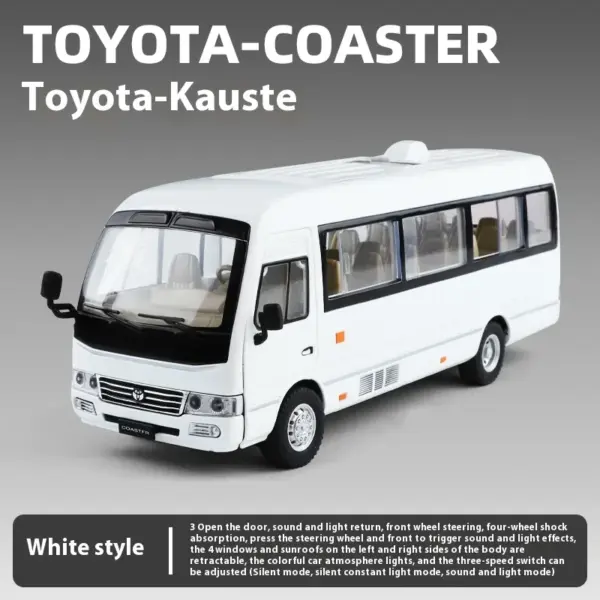 1:24 Toyota Coaster Diecast Minibus Model Car - Image 9