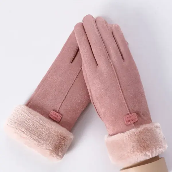 Women’s Touchscreen Suede Winter Gloves - Image 10