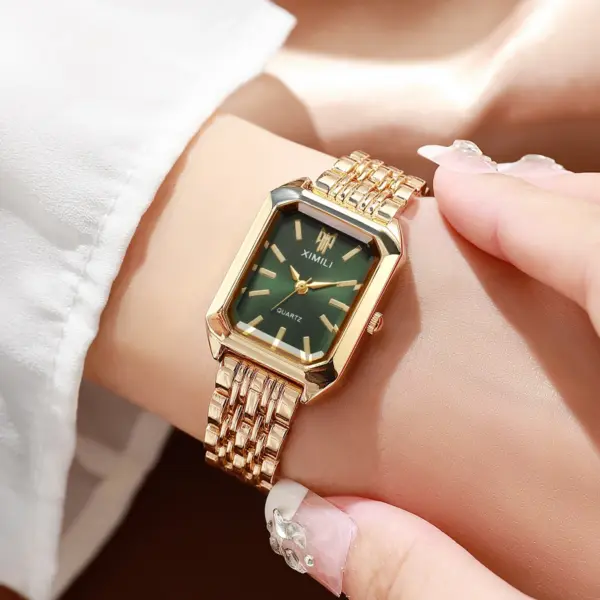 Women's Quartz Watch Model V248 Gold Green - Image 4