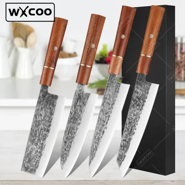 Professional Chef Knife Set with Wooden Handle