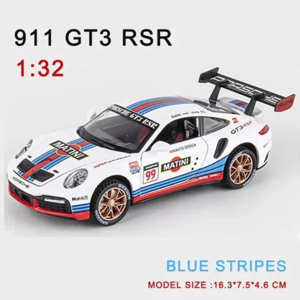 1:32 Diecast Porsche 911 RSR Alloy Model Car - Image 7