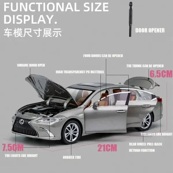 1:24 Lexus ES300 Alloy Diecast Car Model - Image 4