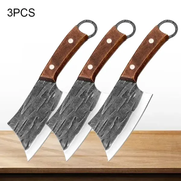 Stainless Steel Kitchen Cleaver Knife Set - Image 8