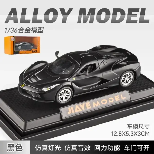 1:36 Ferrari Laferrari Convertible Toy Car - Image 9