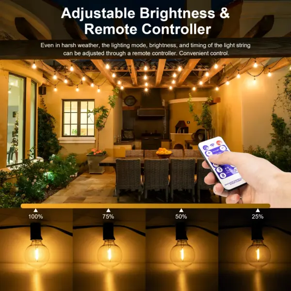 Solar G40 LED String Lights for Outdoor Use - Image 3