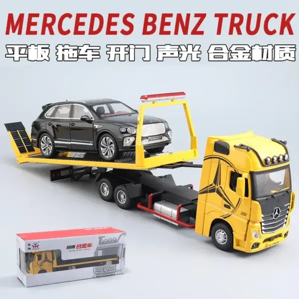 1:24 Scale Mercedes Benz Flatbed Truck Model - Image 3