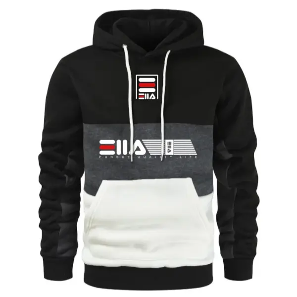 Men's Casual Printed Fleece Hoodie Jacket - Image 3