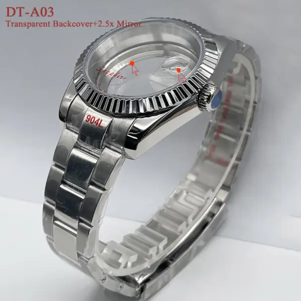 40mm Stainless Steel Watch Case Kit NH35 NH38 - Image 8