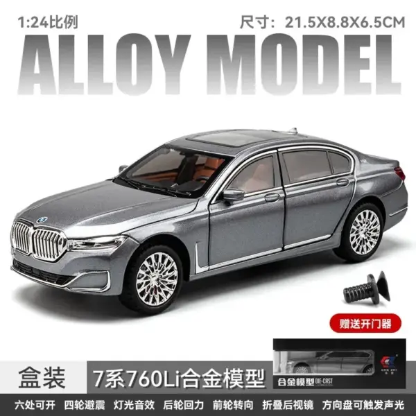 1:24 BMW 760LI Diecast Alloy Model Car - Image 6