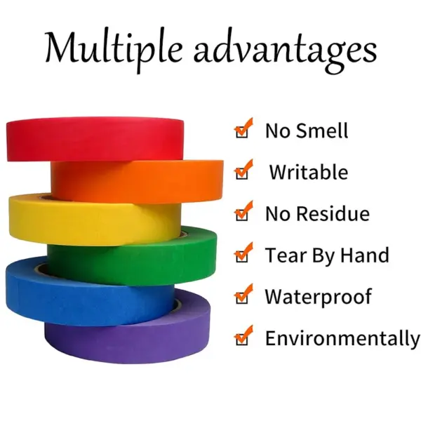 Color Masking Tape Set of 6 Rolls - Image 6