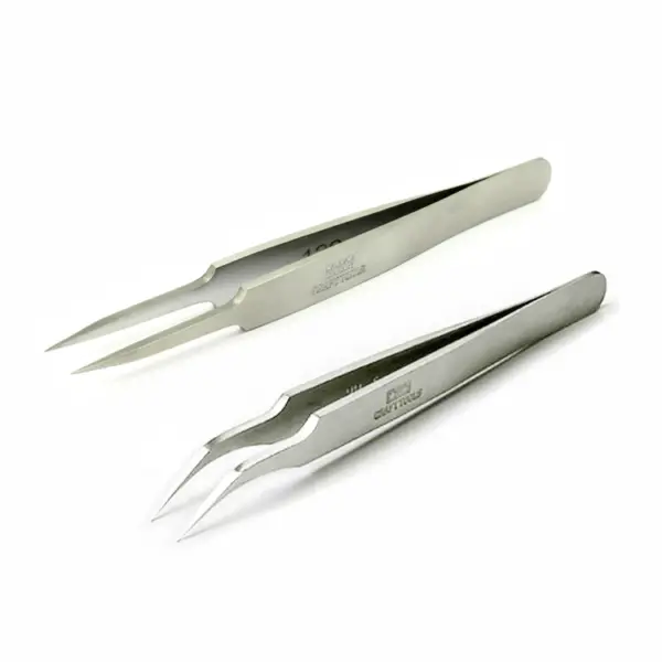 Stainless Steel Angled and Straight Tweezers Set - Image 5