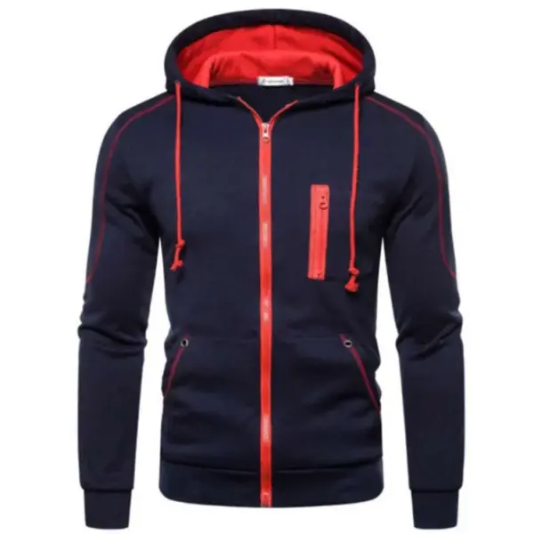 Men's Fleece Lined Winter Hoodie with Zipper - Image 11