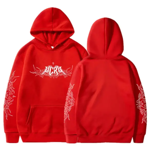 Men's Y2K Dark Tribal Graphic Hoodie - Image 8
