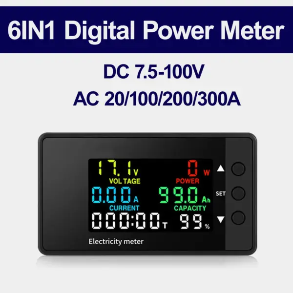 6-in-1 Digital Power Meter for DC/AC Testing