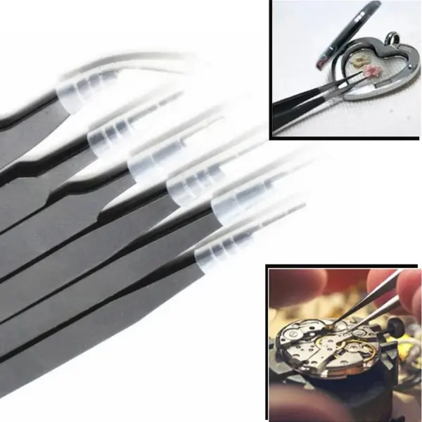 6PCS Anti-Static Stainless Steel Tweezers Set - Image 2