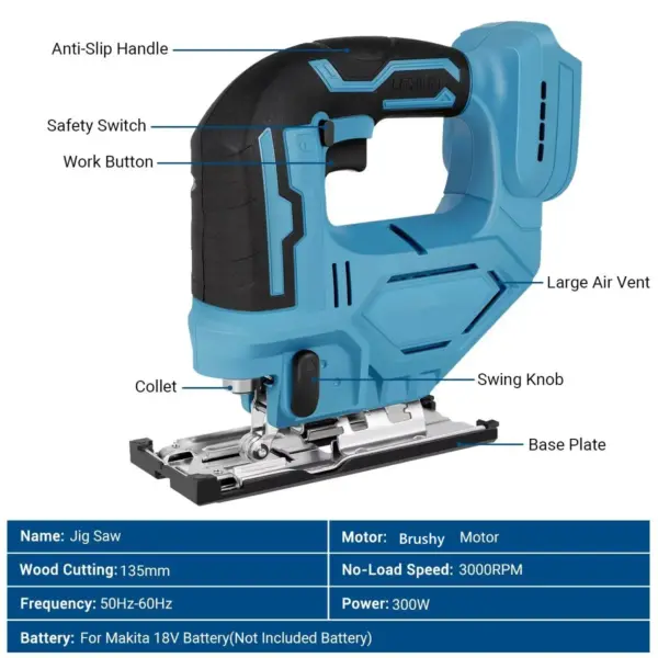 Cordless Electric Jigsaw 18V Woodworking Tool - Image 6