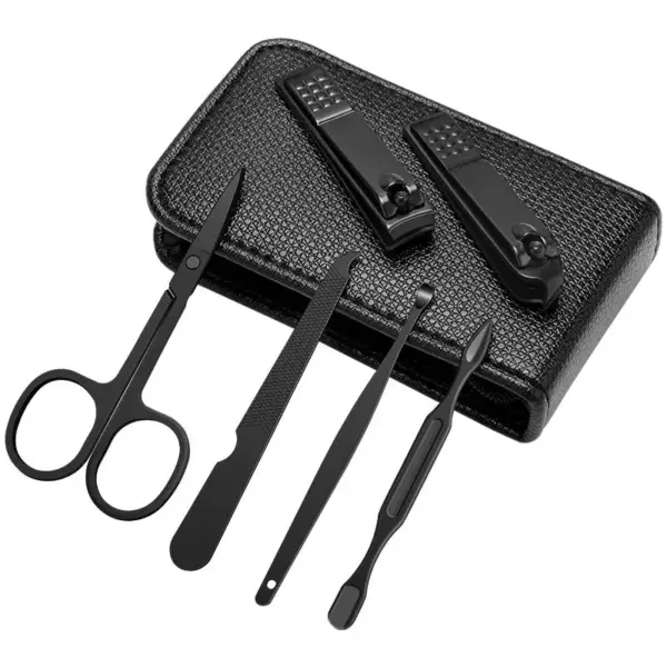 6 Pcs Luxury Manicure Pedicure Set Black - Image 5