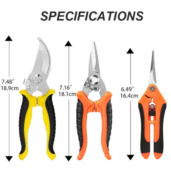 3pcs Stainless Steel Garden Pruning Shears - Image 5