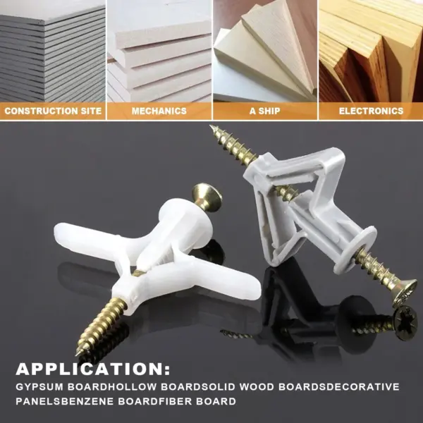 50pcs Nylon Drywall Anchor and Screw Kit - Image 6