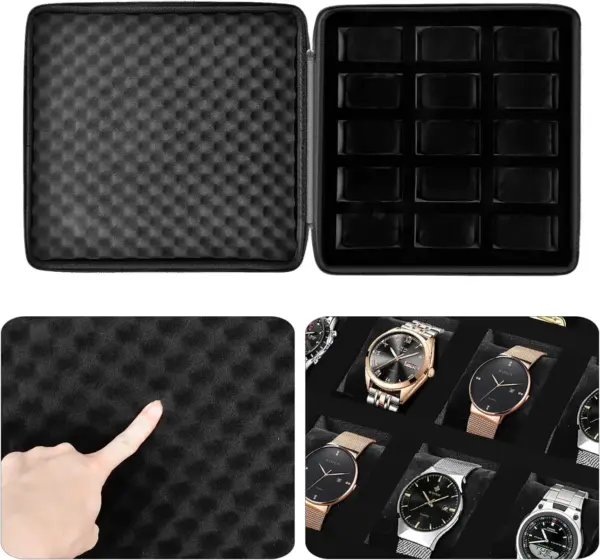 15-Slot Watch Storage Case for 42mm Watches - Image 3