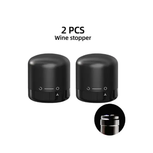 Vacuum Silicone Champagne Bottle Stopper Black - Image 10