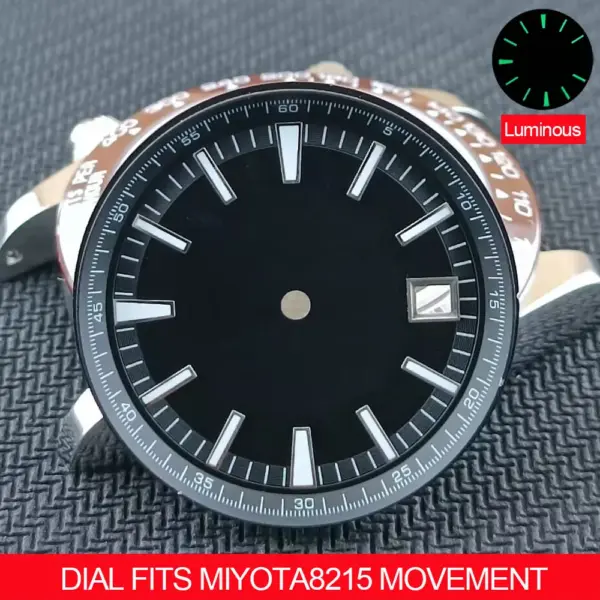 33MM Green Luminous Watch Dial for Miyota8215 - Image 5