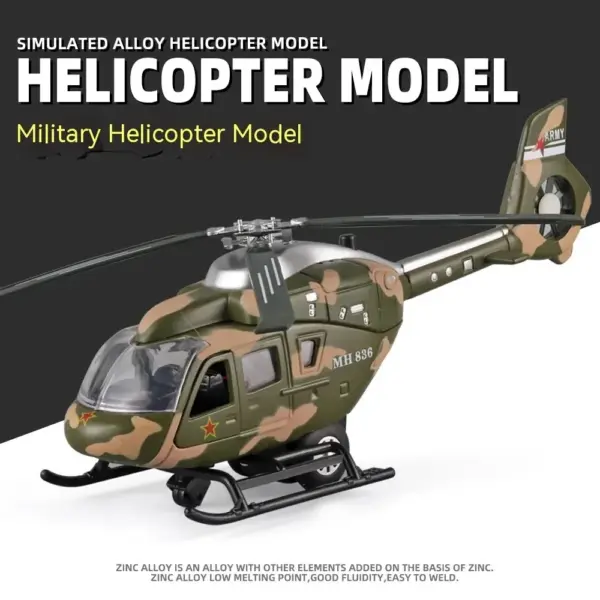 1:64 Scale Military Helicopter Alloy Model - Image 6