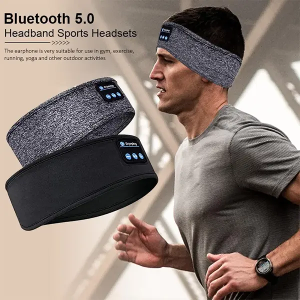 Bluetooth Headband Sleeping Headphones with Eye Mask - Image 3