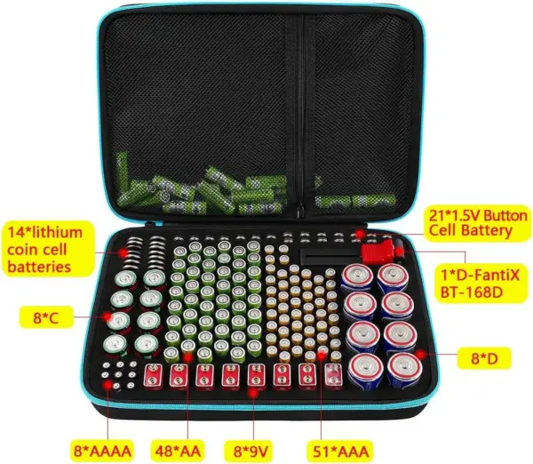 Battery Storage Organizer with Tester for 220+ Cells - Image 3