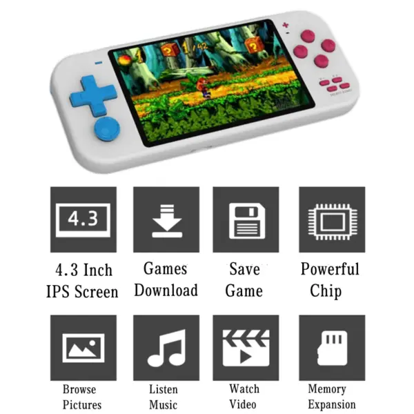 Mini Retro Game Console 4.3 Inch HD Screen - Image 3