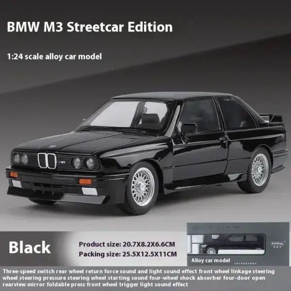 1:24 BMW M3 E30 Metal Diecast Car Model - Image 17