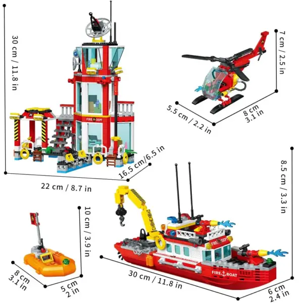 City Fire Station Building Blocks Set 779pcs - Image 6