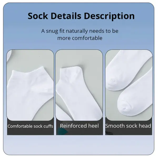 5 Pairs Low Cut Breathable Boat Socks - Image 6