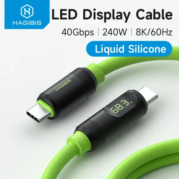 240W USB C Charger Cable with LED Display