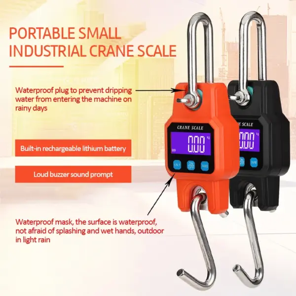 300kg Portable Digital Hanging Scale Rechargeable - Image 4