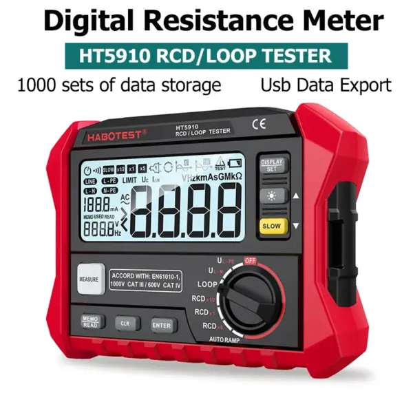 HT5910 Digital Resistance Meter Multimeter Tester