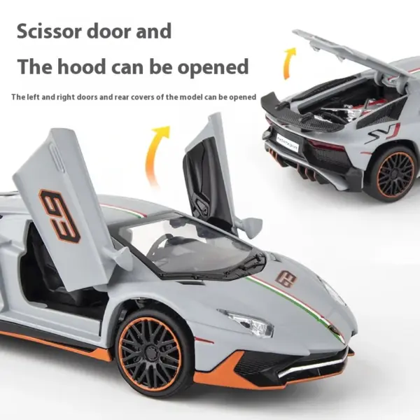 1:32 Lamborghini LP780 Alloy Model with Lights - Image 5