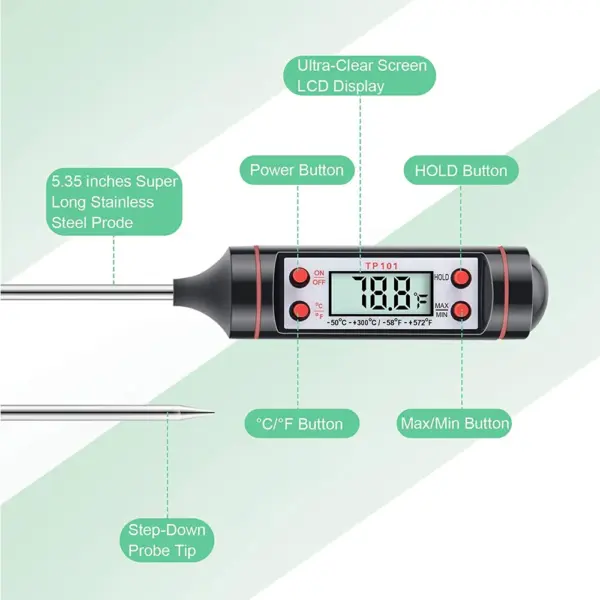 Digital Kitchen Food Thermometer with Probe - Image 2