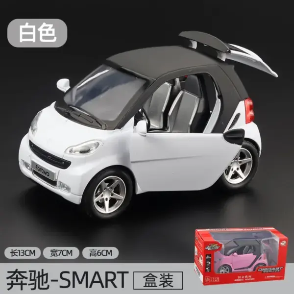 1:32 Alloy Pink Smart Car Model - Image 5
