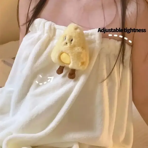 Cute Cartoon Coral Fleece Bath Towel Wrap - Image 4