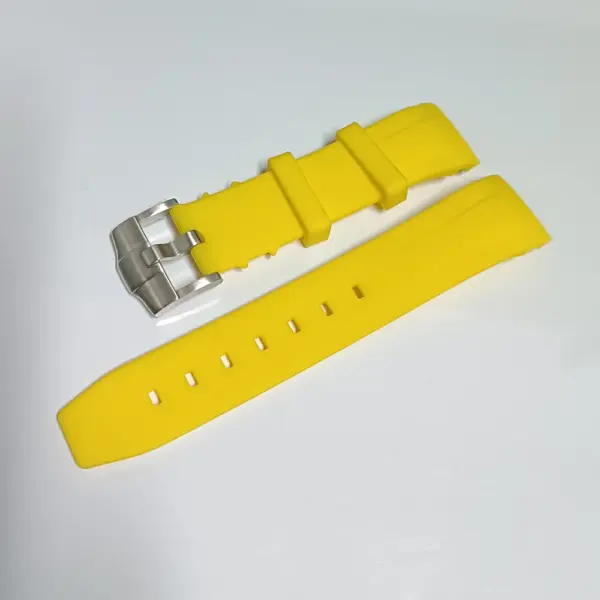 22mm Yellow and Black Rubber Watch Strap - Image 10