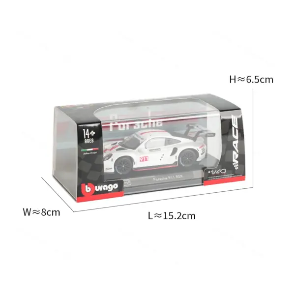 Bburago 1:43 Diecast Porsche 911 RSR Model - Image 3