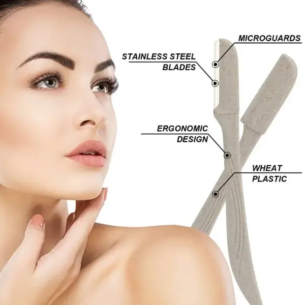 6pcs Eco-Friendly Wheat Straw Eyebrow Razors - Image 3