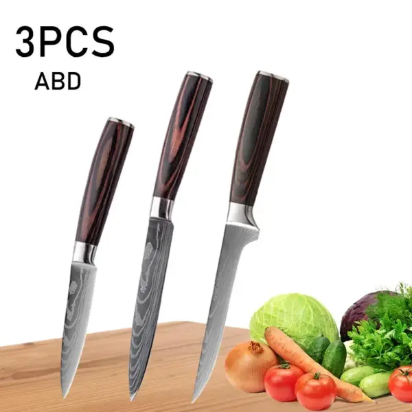 Japanese Kitchen Knife Set with Meat Cleaver - Image 13