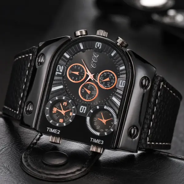 Yolako Men's Quartz Watch with Leather Strap - Image 4