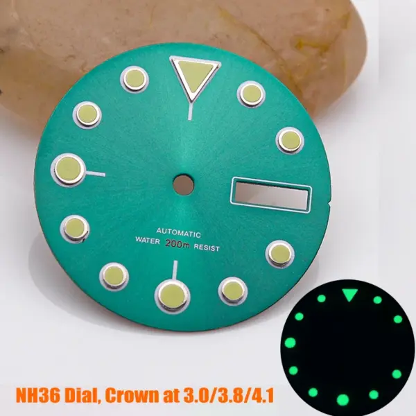 28.5mm Green Luminous Watch Dial for NH35 NH36 - Image 12