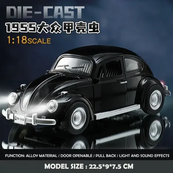 1:18 1955 Volkswagen Beetle Diecast Model Car - Image 7
