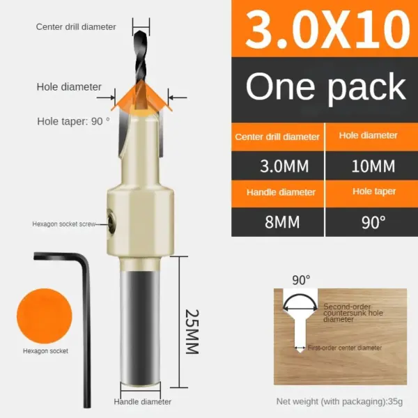 HSS Wood Countersink Drill Bit Set - Image 13
