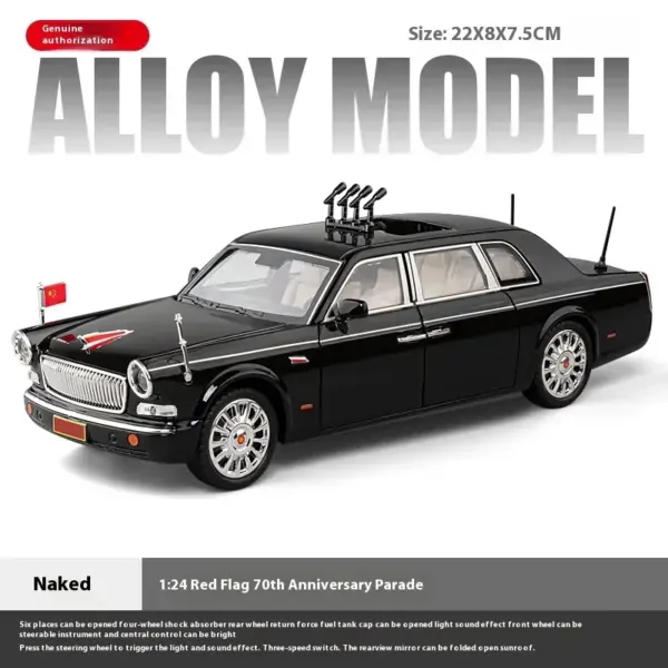 1:24 Alloy HONGQI L5 Model Car with Sound - Image 8